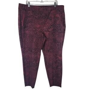 Lane Bryant Burgundy Black Pattern Work Business Pants 22